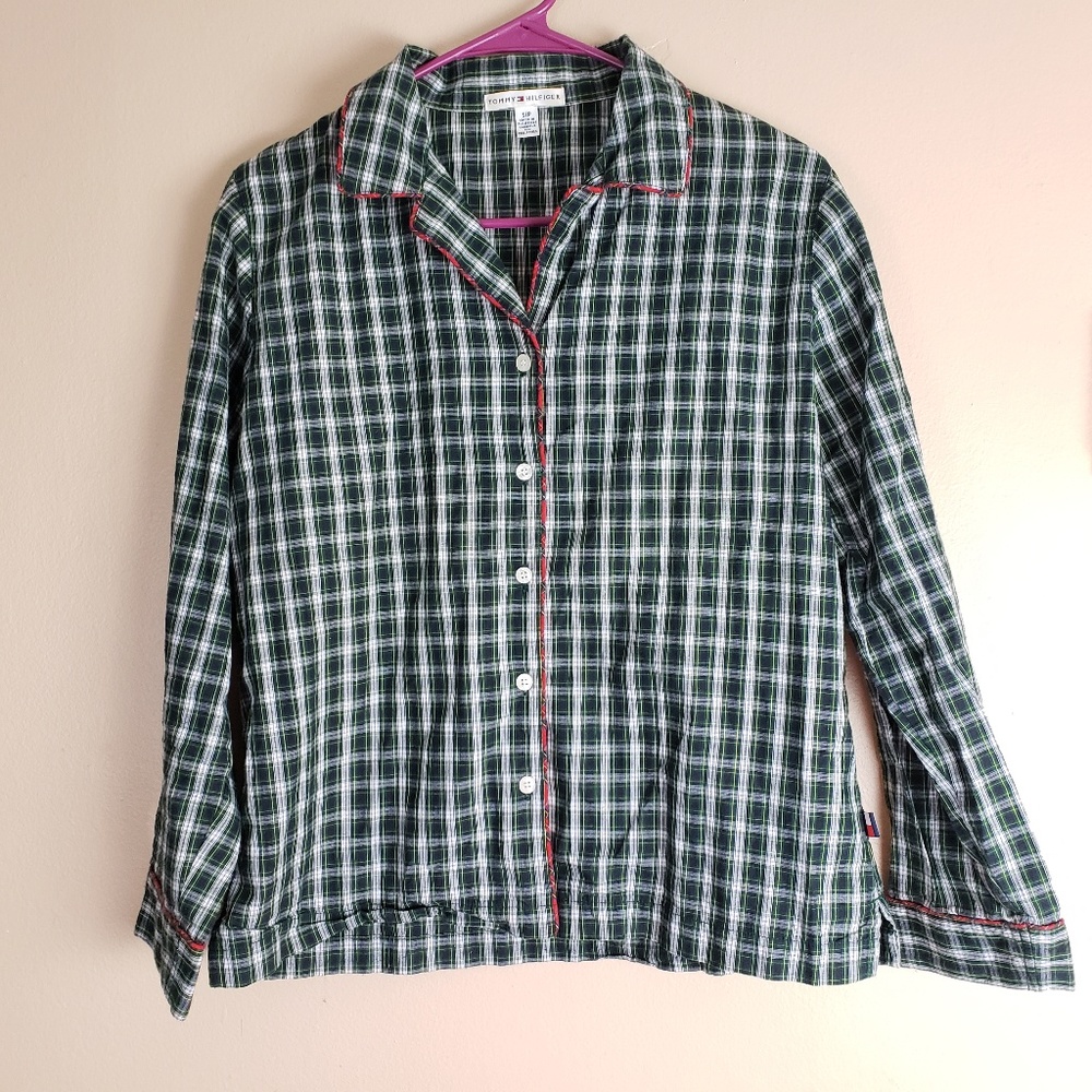 Tommy Hilfiger Plaid Sleep Shirt Size Small E19